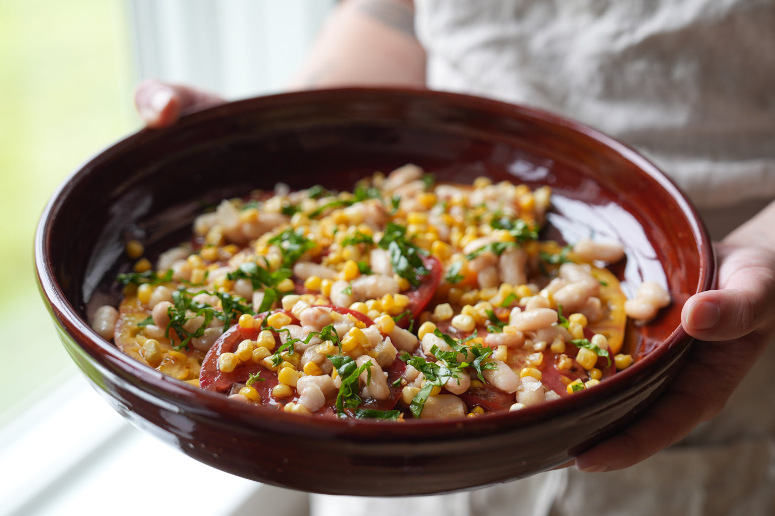 Tomato, Cannellini Bean, and Sweet Corn Salad