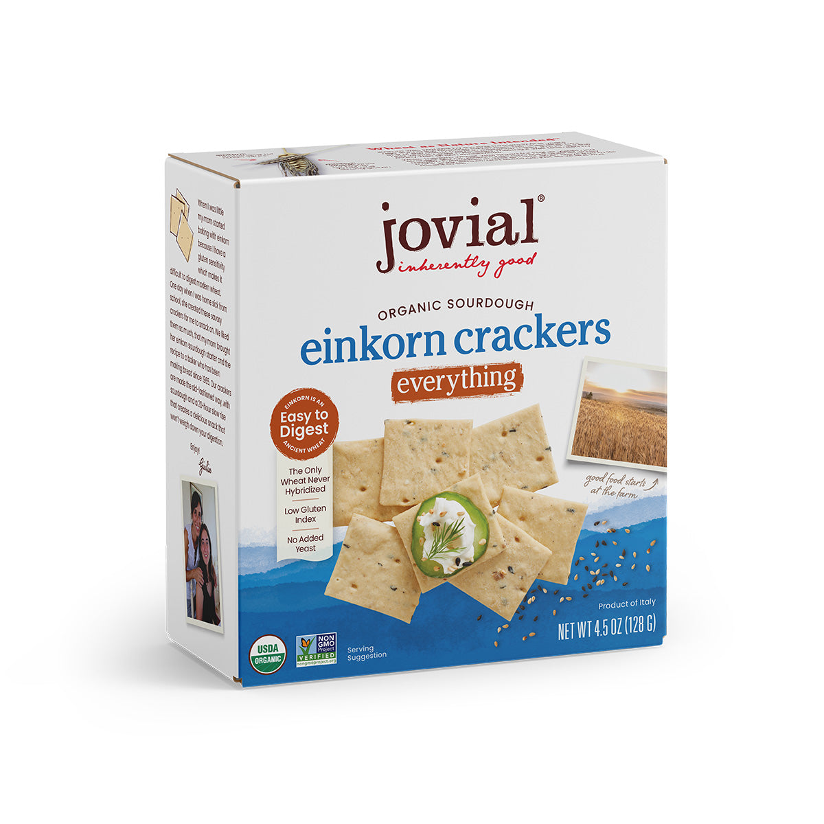 Organic Einkorn Sourdough Everything Crackers