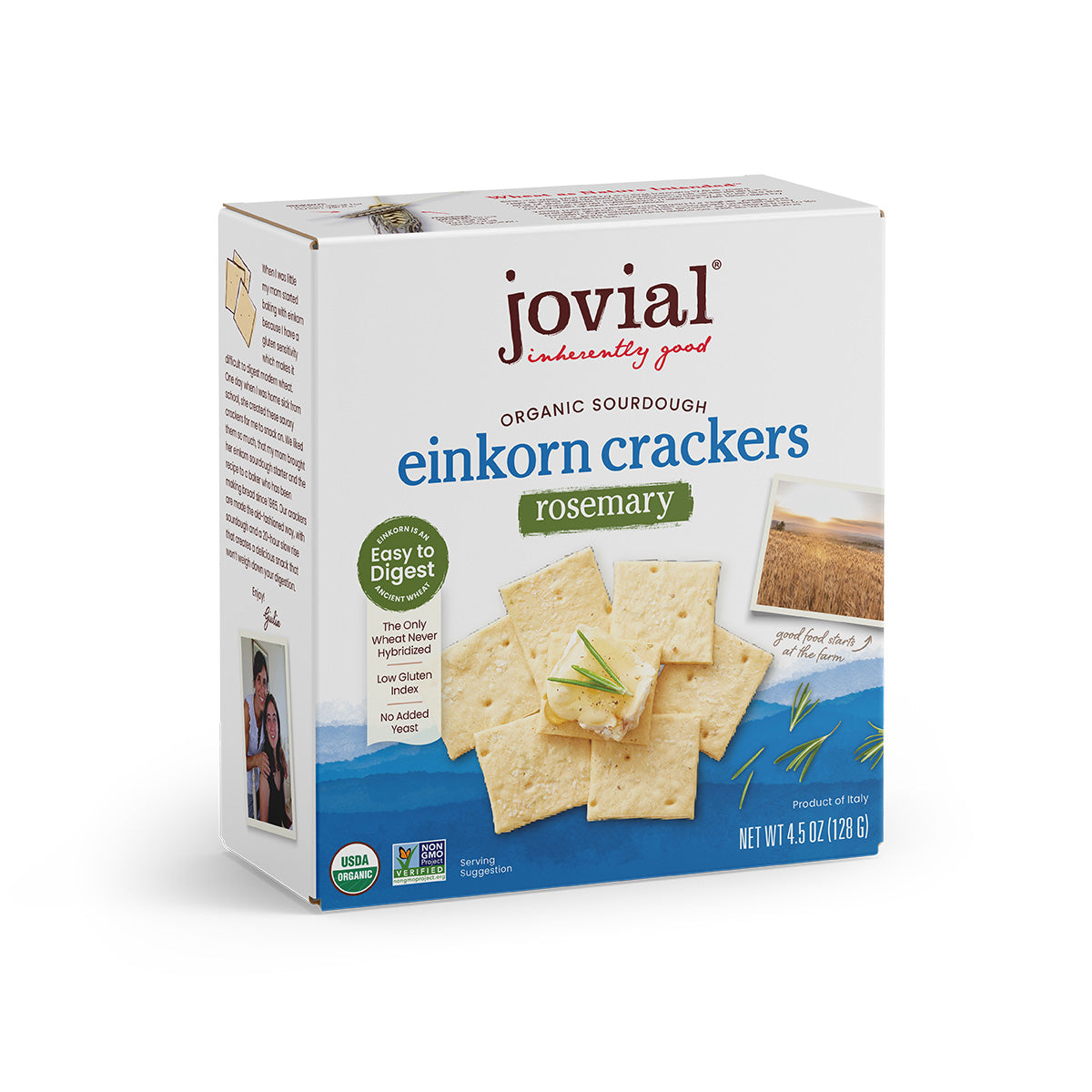 Organic Einkorn Sourdough Rosemary Crackers