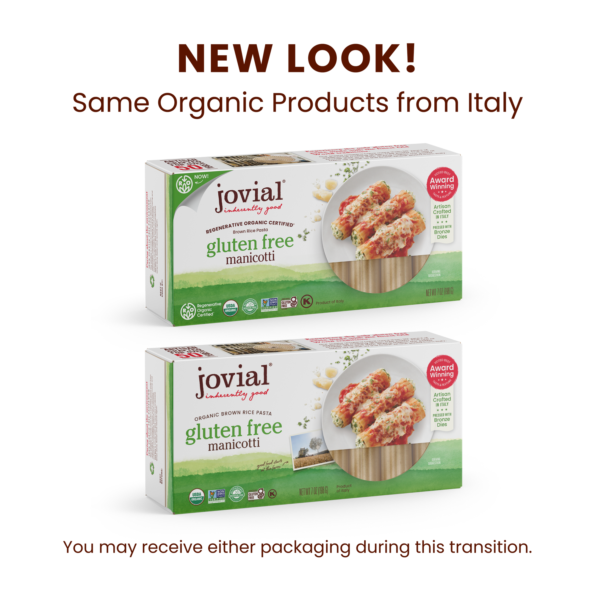 Organic Gluten Free Brown Rice Manicotti