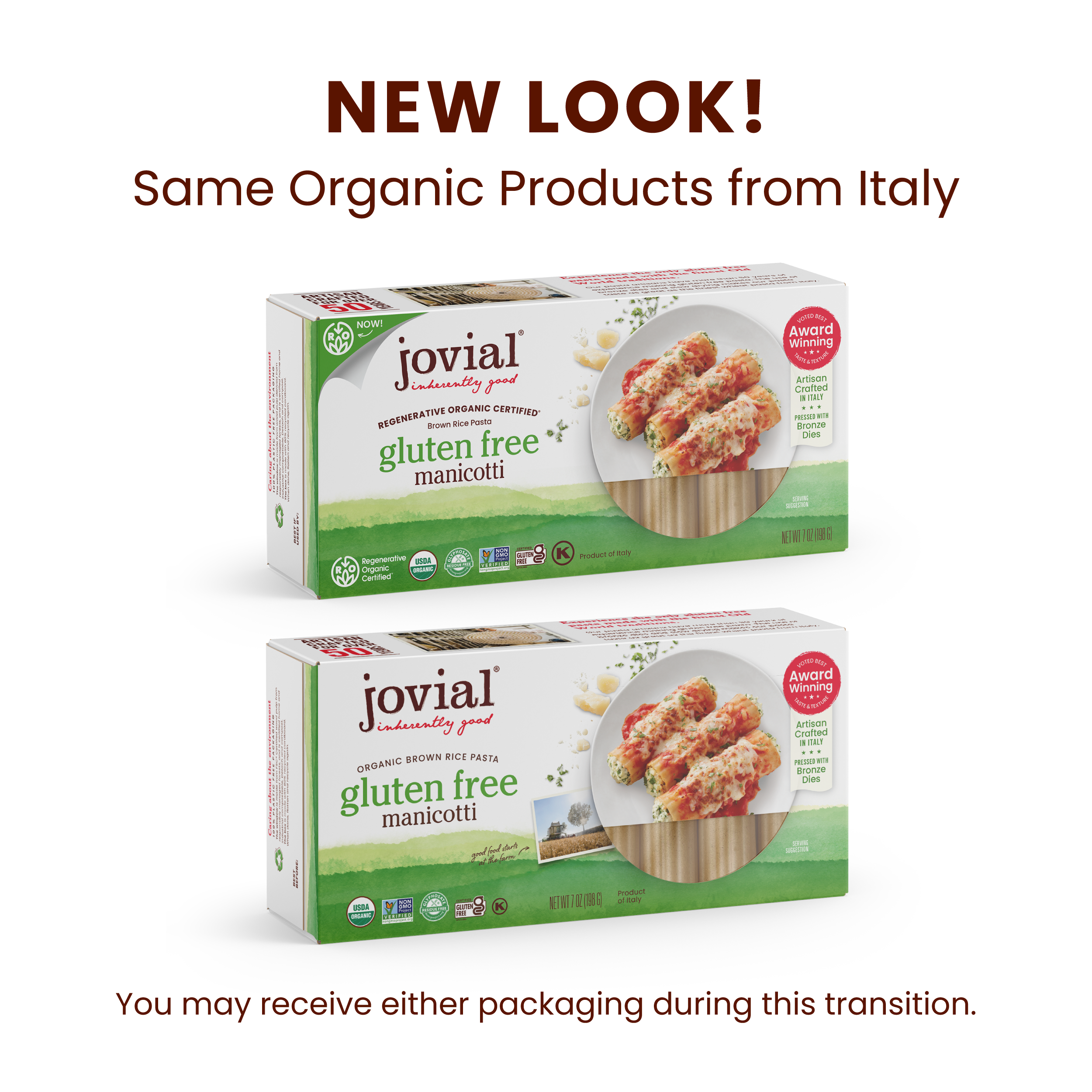 Organic Gluten Free Brown Rice Manicotti