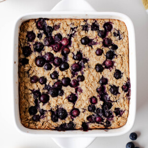 Healthy Lemon Blueberry Baked Oatmeal - Gluten Free!