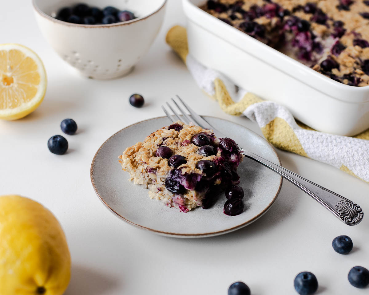 healthy lemon blueberry baked oatmeal recipe