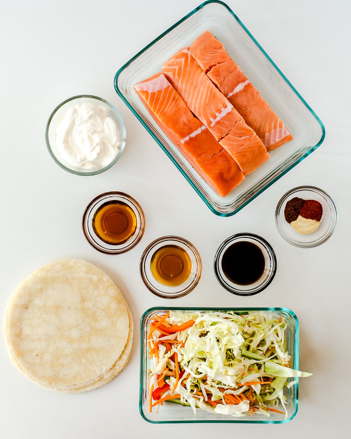 healthy salmon taco ingredients