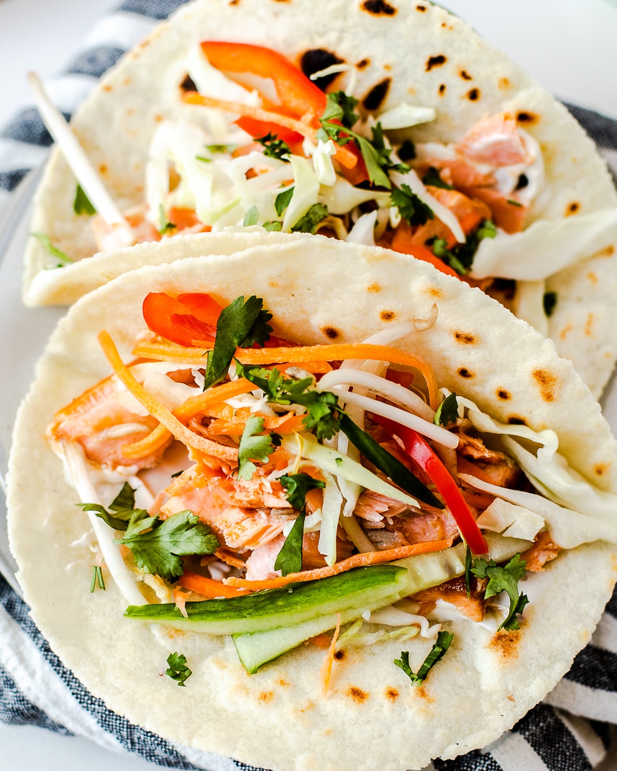 salmon tacos with slaw