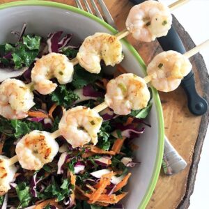 lemon chive shrimp skewers