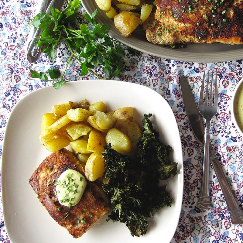 Almond flour crusted salmon