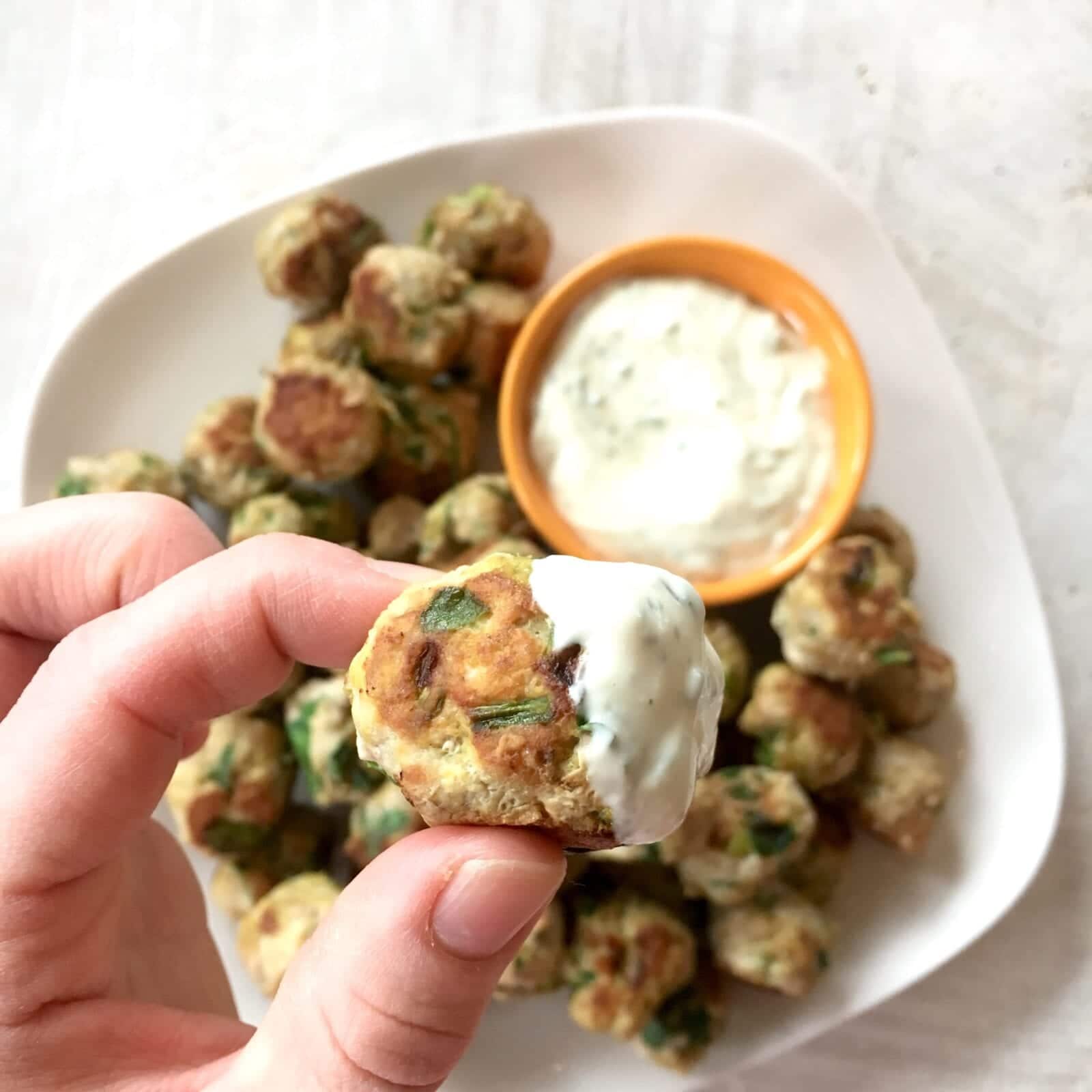 adobo turkey spinach meatballs