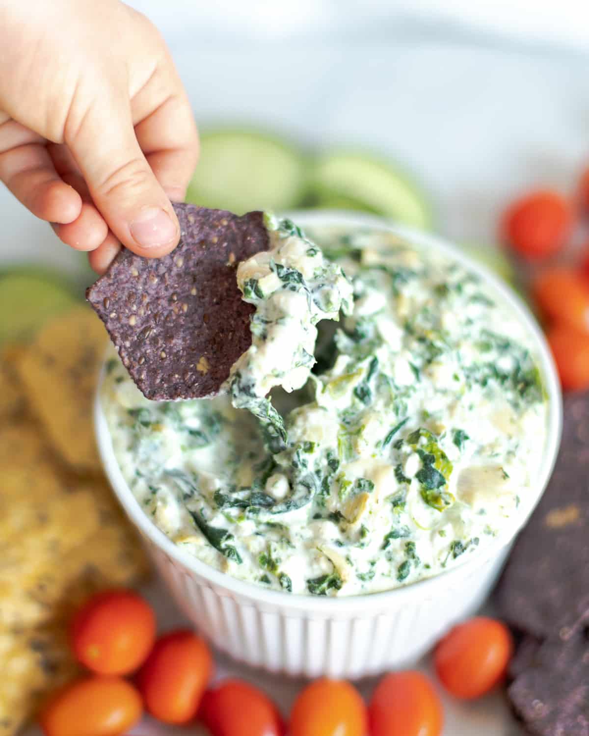 healthy spinach artichoke dip