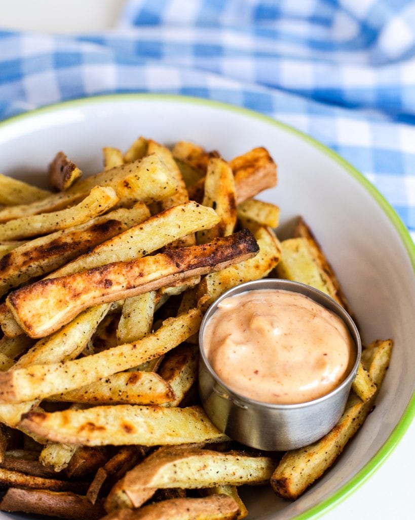 Crispy Sweet Potato Fries with Chipotle Mayo