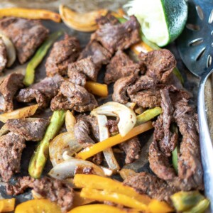 Easy Sheet Pan Steak Fajitas Dinner Tacos Recipe
