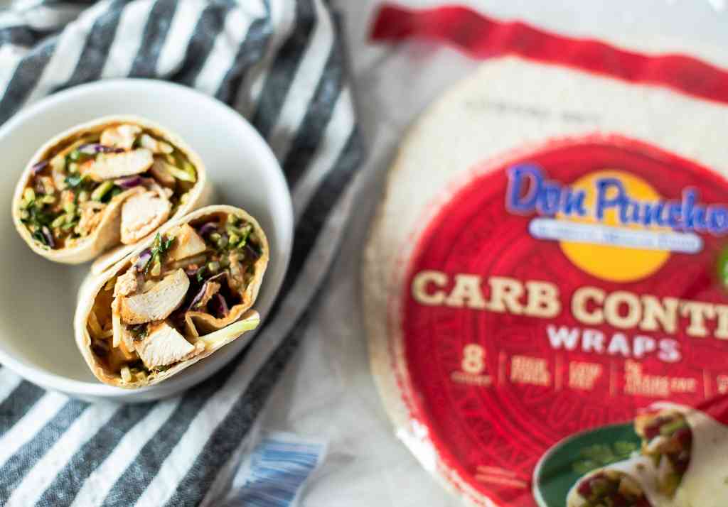 Thai peanut chicken wrap