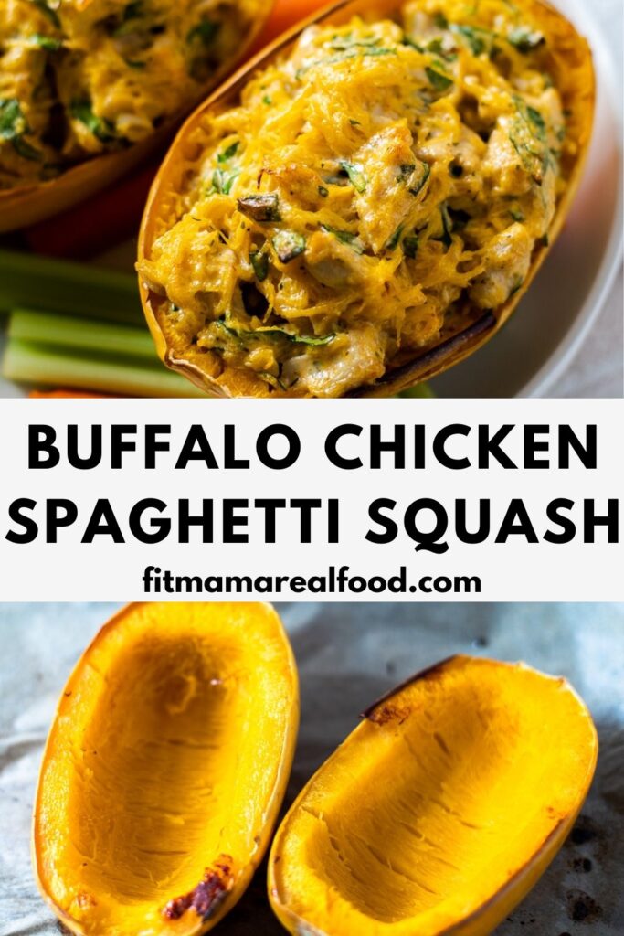 Buffalo Chicken Stuffed Spaghetti Squash