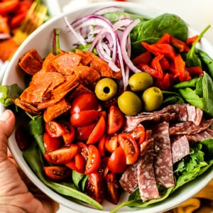 Antipasto Salad with Dairy Free Creamy Italian Dressing
