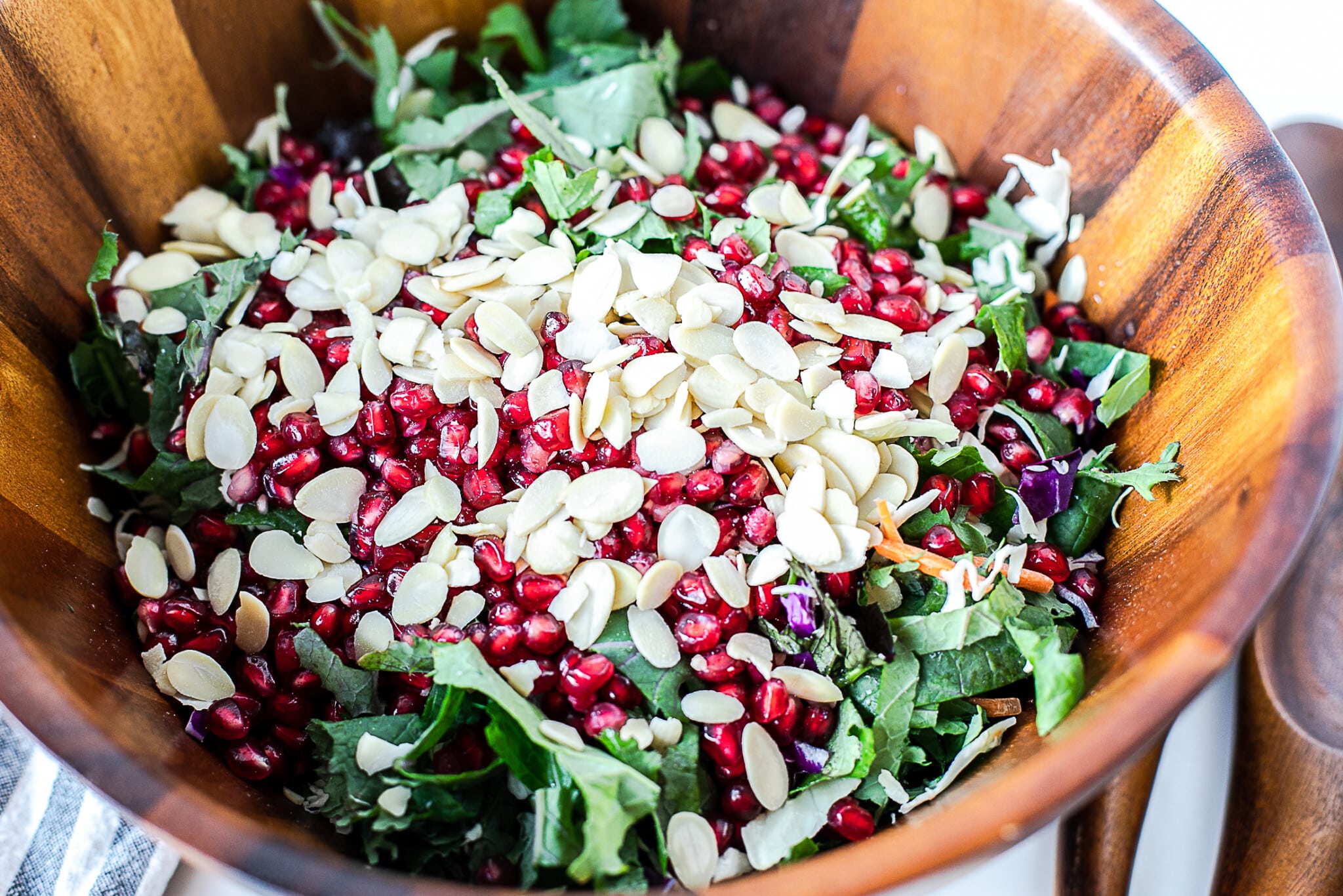 Pomegranate Kale Salad Maple Dressing
