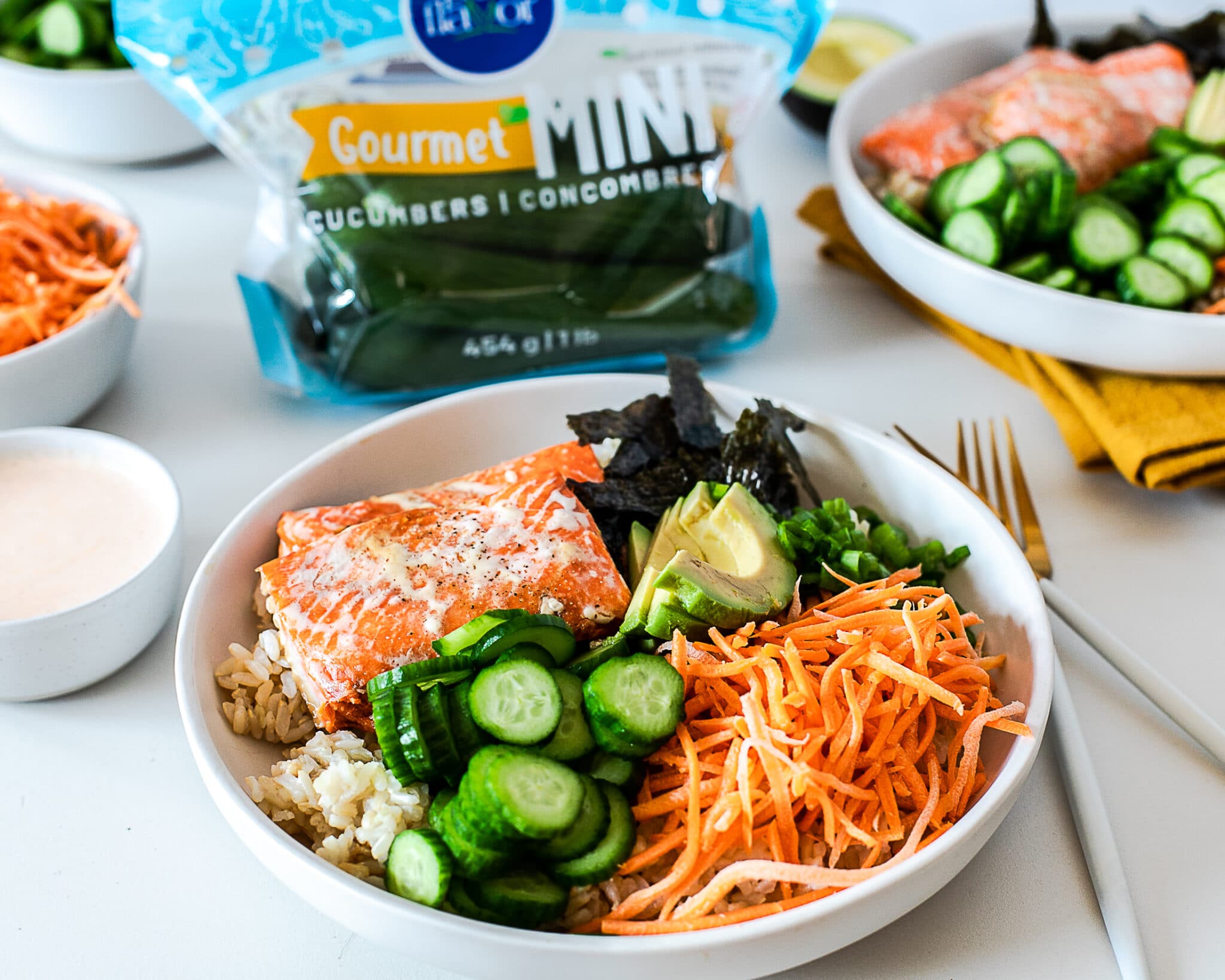 salmon sushi bowls