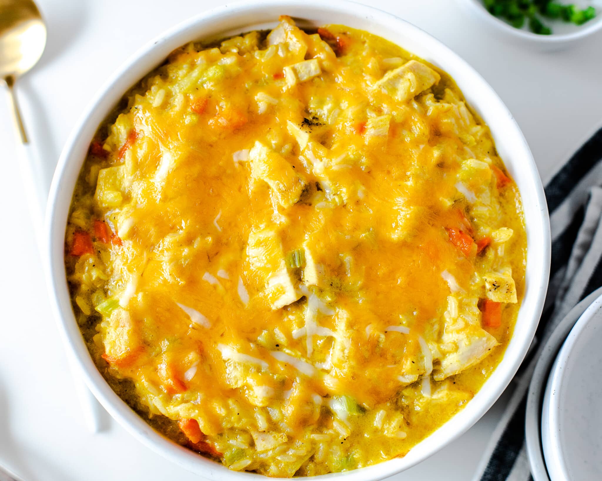 Cheesy Curry Chicken and Rice Casserole