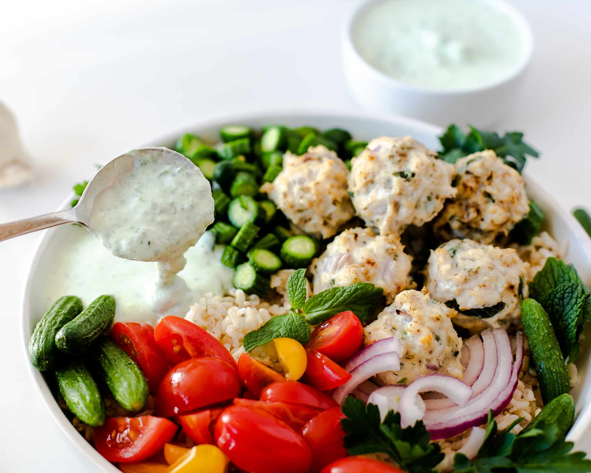 greek chicken meatballs