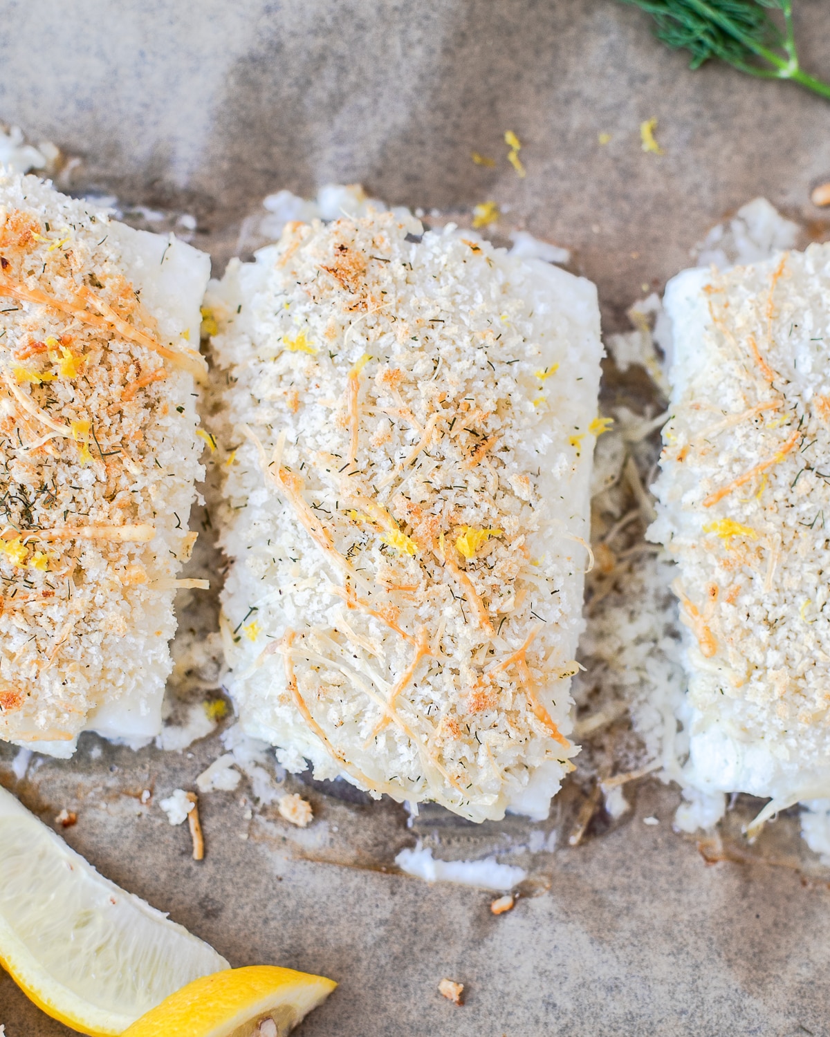 baked cod with parmesan panko topping