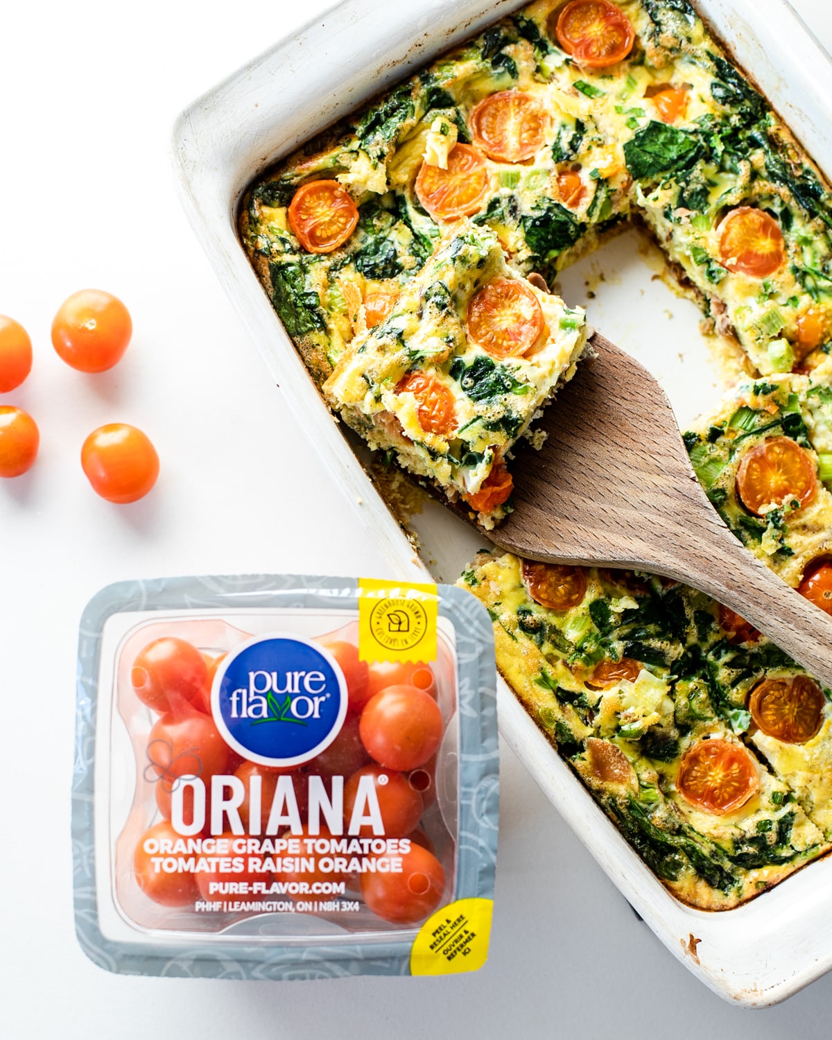 Smoked Salmon Breakfast Casserole with Tomatoes and Spinach