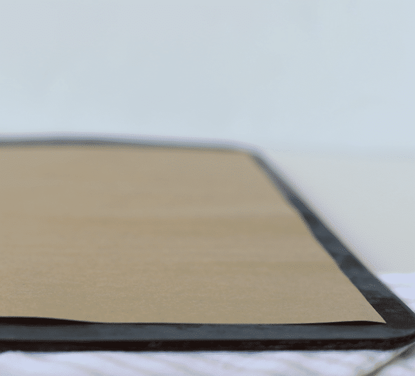 line a baking sheet with parchment paper
