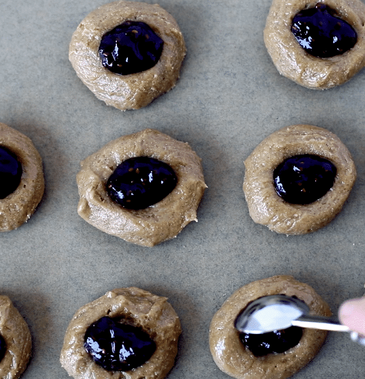peanut butter thumbprint cookies with jam