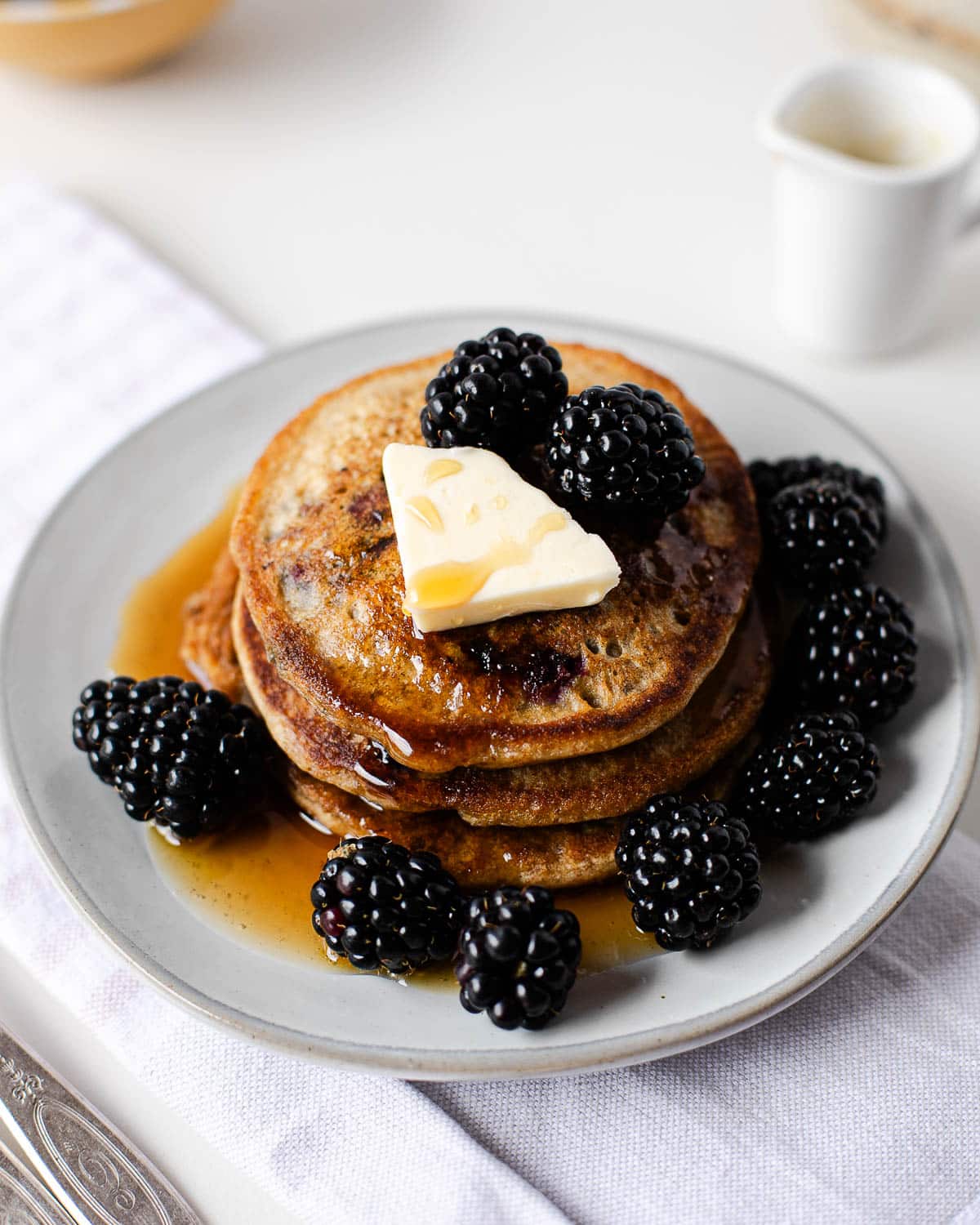 Homemade Whole Wheat Blackberry Pancakes Recipe