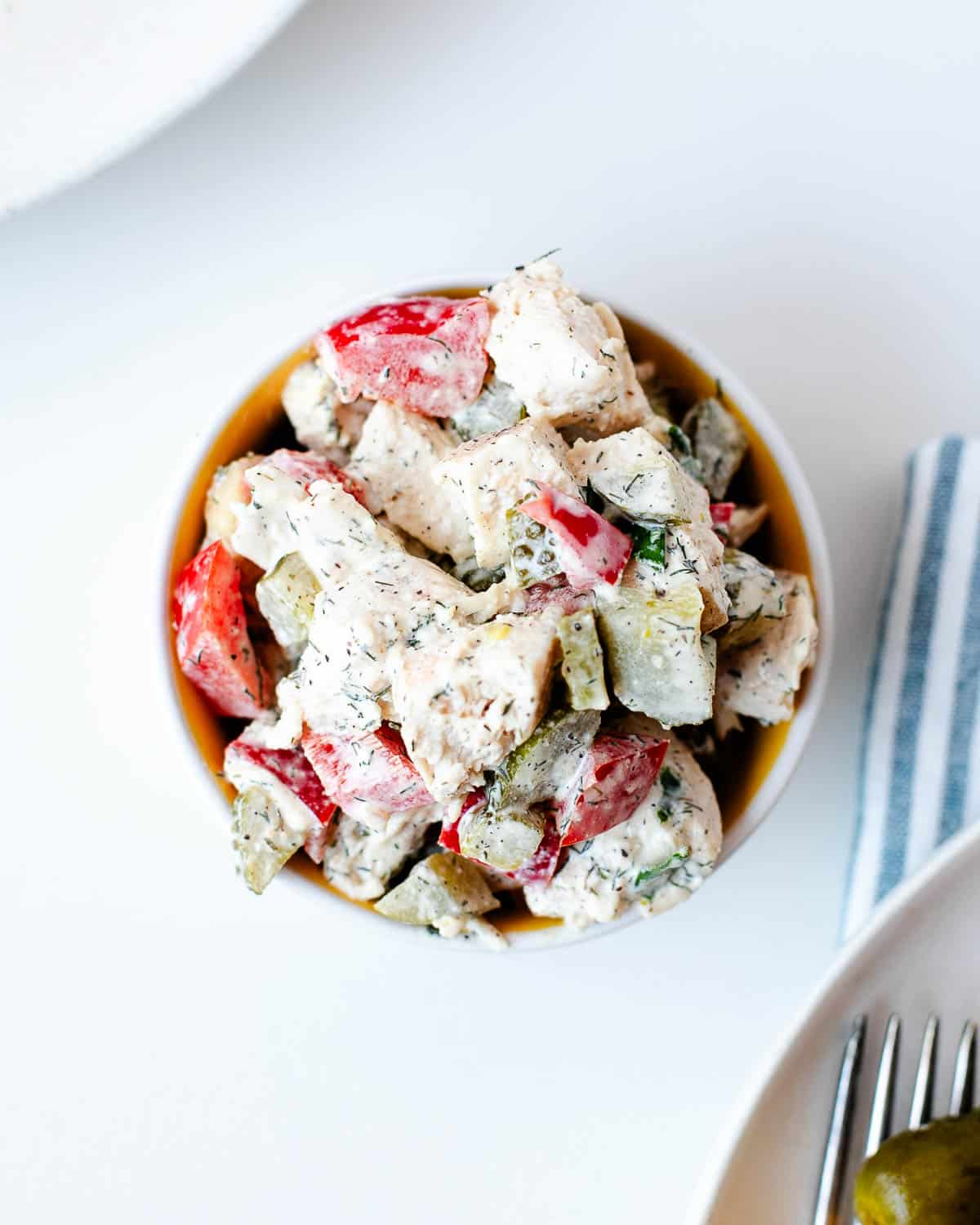 healthy high protein chicken pickle salad