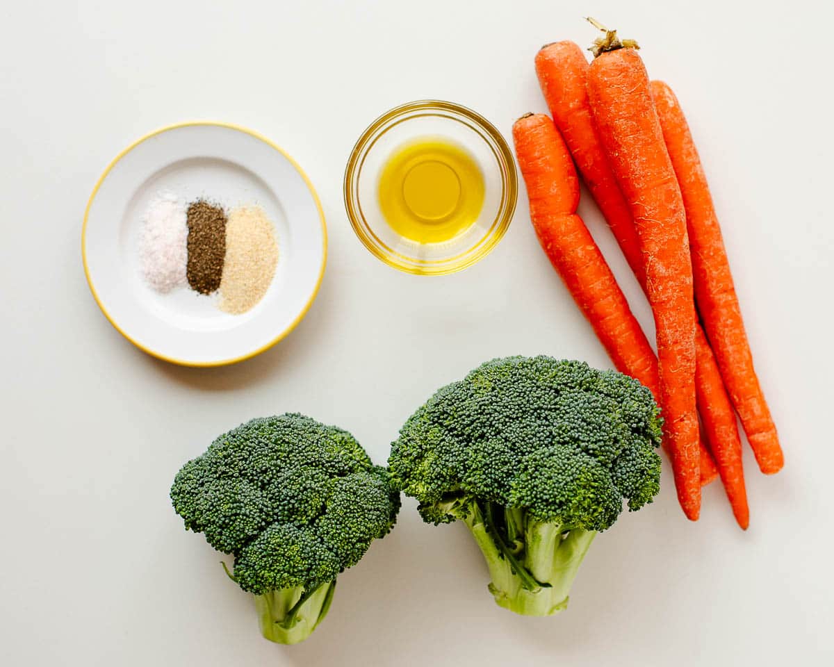 What you need for roasted broccoli and carrots