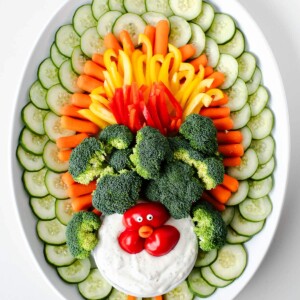 turkey shaped kids veggie tray