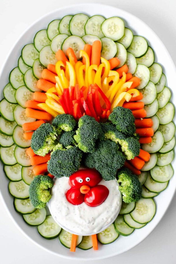 turkey shaped kids veggie tray