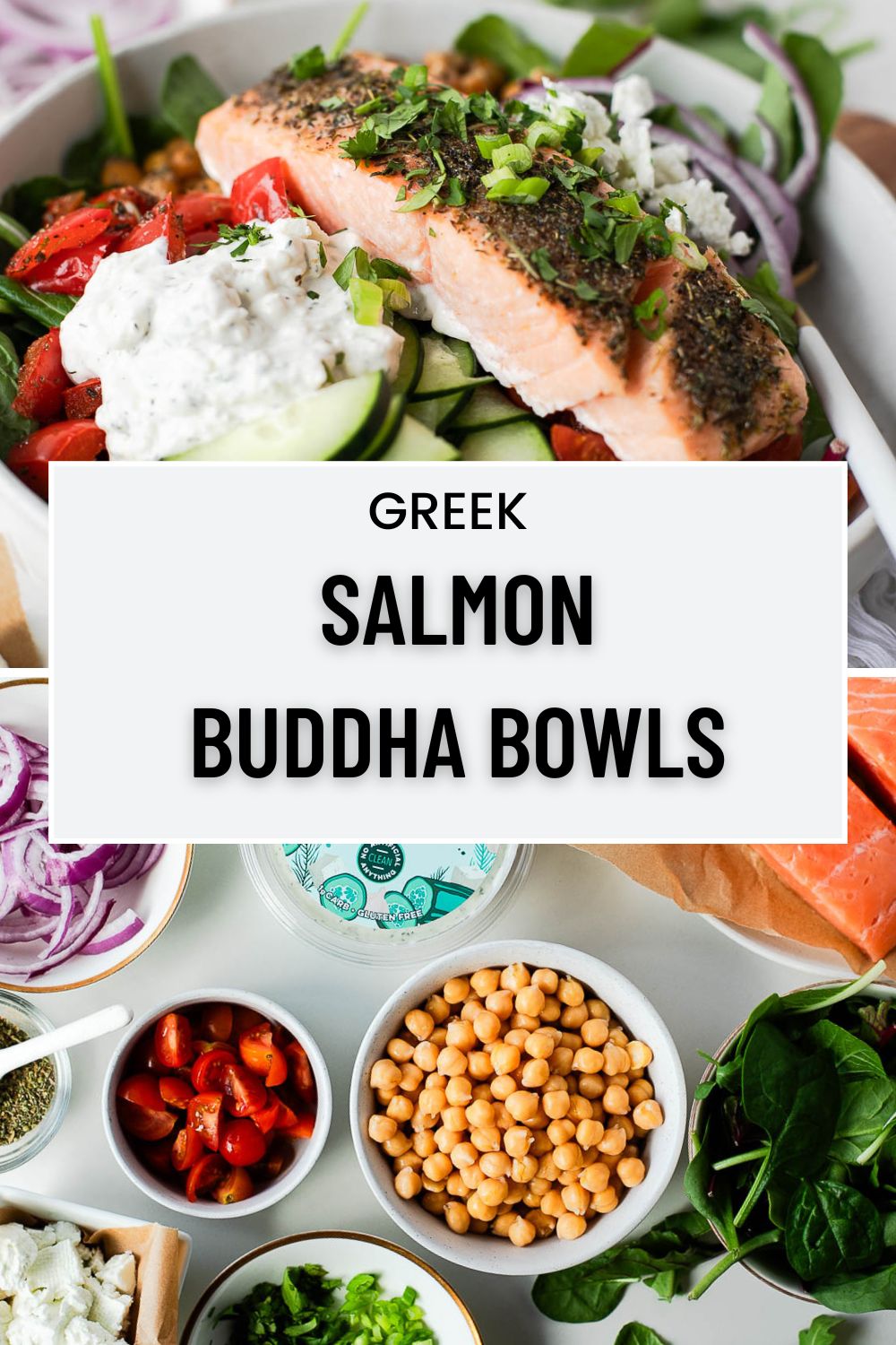 greek salmon buddha bowls