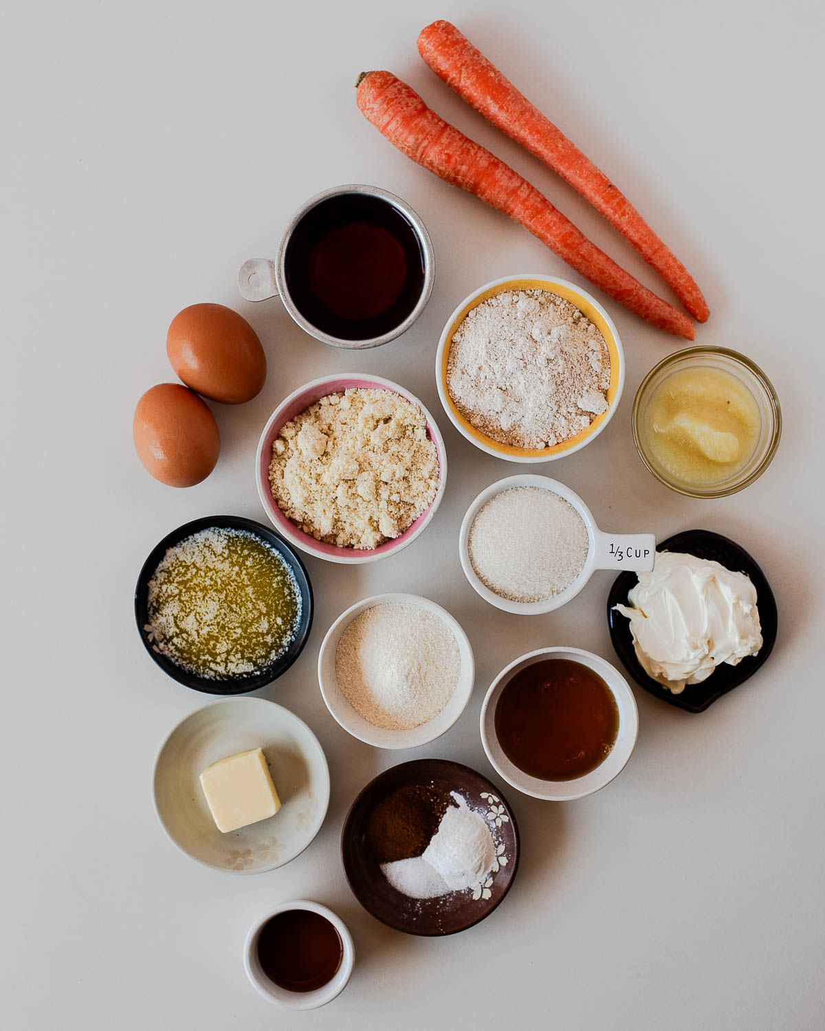 Simple ingredients you need for healthy baked carrot donuts