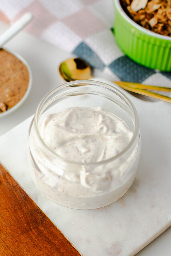 high protein almond butter greek yogurt